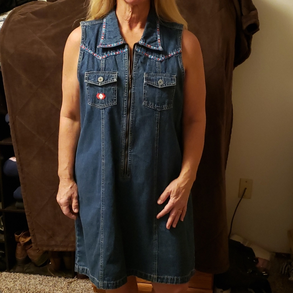 Denim sleeveless dress